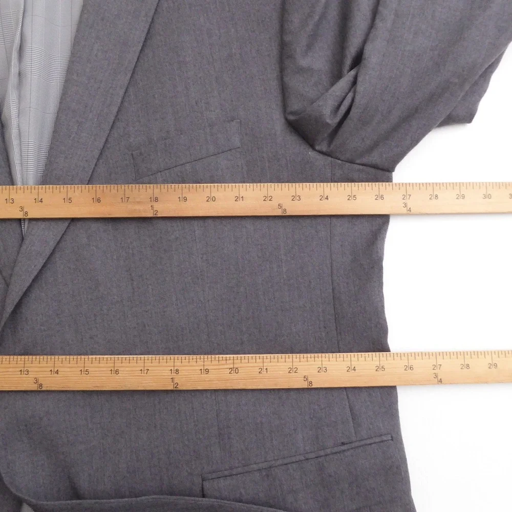 Jos A Bank Mens Sport Coat Gray 1905 Tailored Fit 100% Wool Big & Tall 52L